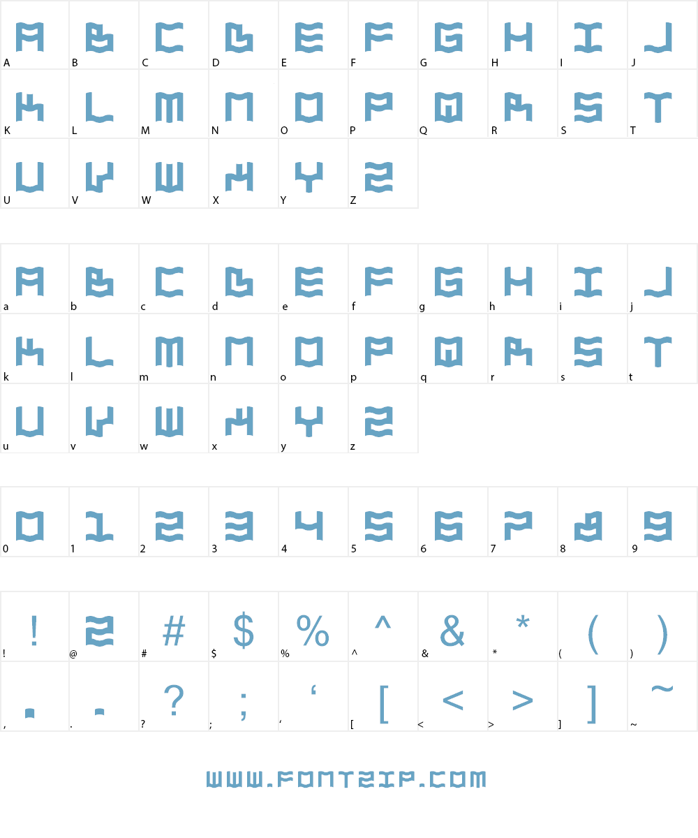 Zdyk Aquarius Font Character